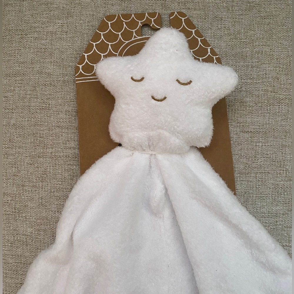 NWT ANGEL DEAR WHITE STAR LOVEY SECURITY BLANKET BLANKIE